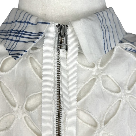 Anthropologie Moulinette Soeurs 6 Seaplane Dress Blue White Windowpane - Picture 8 of 16